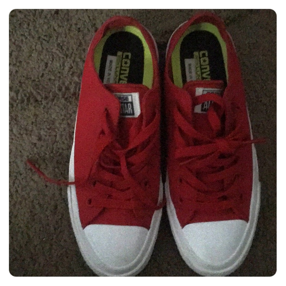 Red converse sneakers